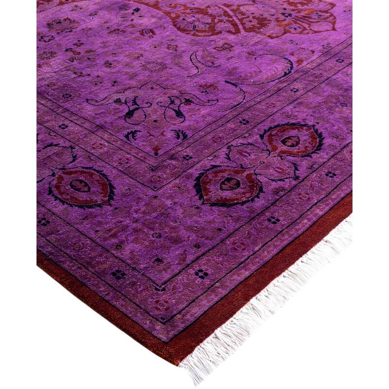 Overdyed One-of-a-Kind Hand-Knotted Area Rug - Purple - 6' 2" x 9' 3"