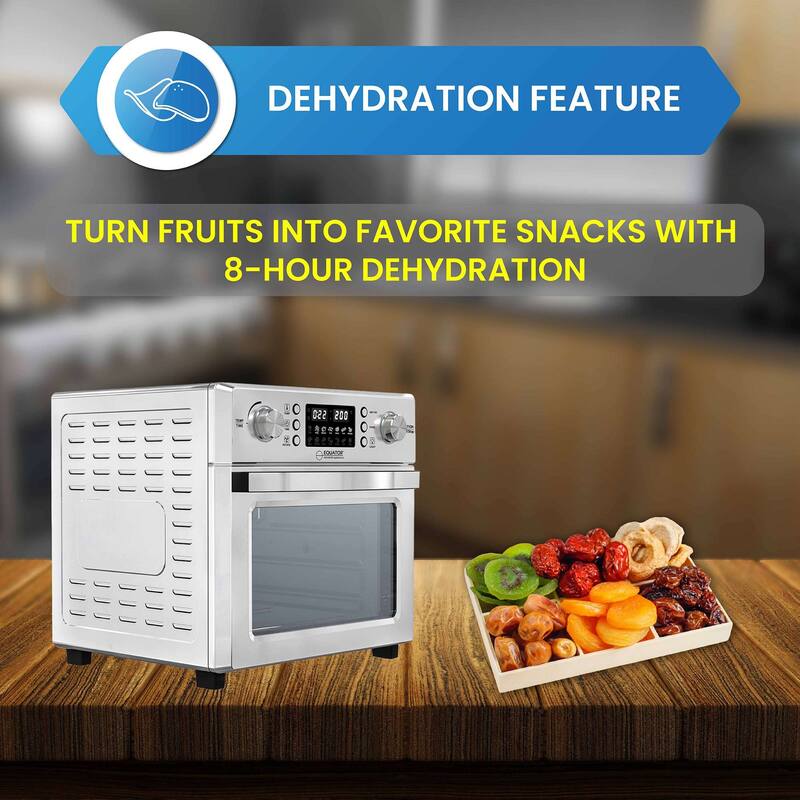 Equator 0.93 cu.ft Stainless 5in1 Air Fryer,Convection Oven,Pizza Oven,Grill and Dehydrator