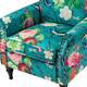HULALA HOME Nailhead Trim Traditional Accent Armchair with Rolled Arms