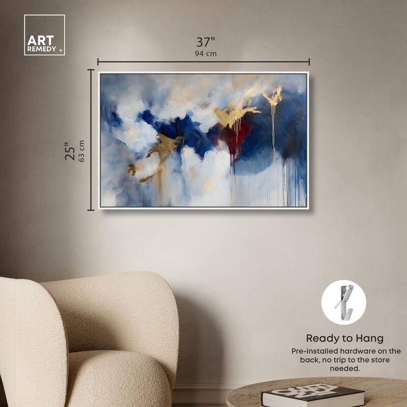 Eclipse of Gold and Blue Canvas by Art Remedy