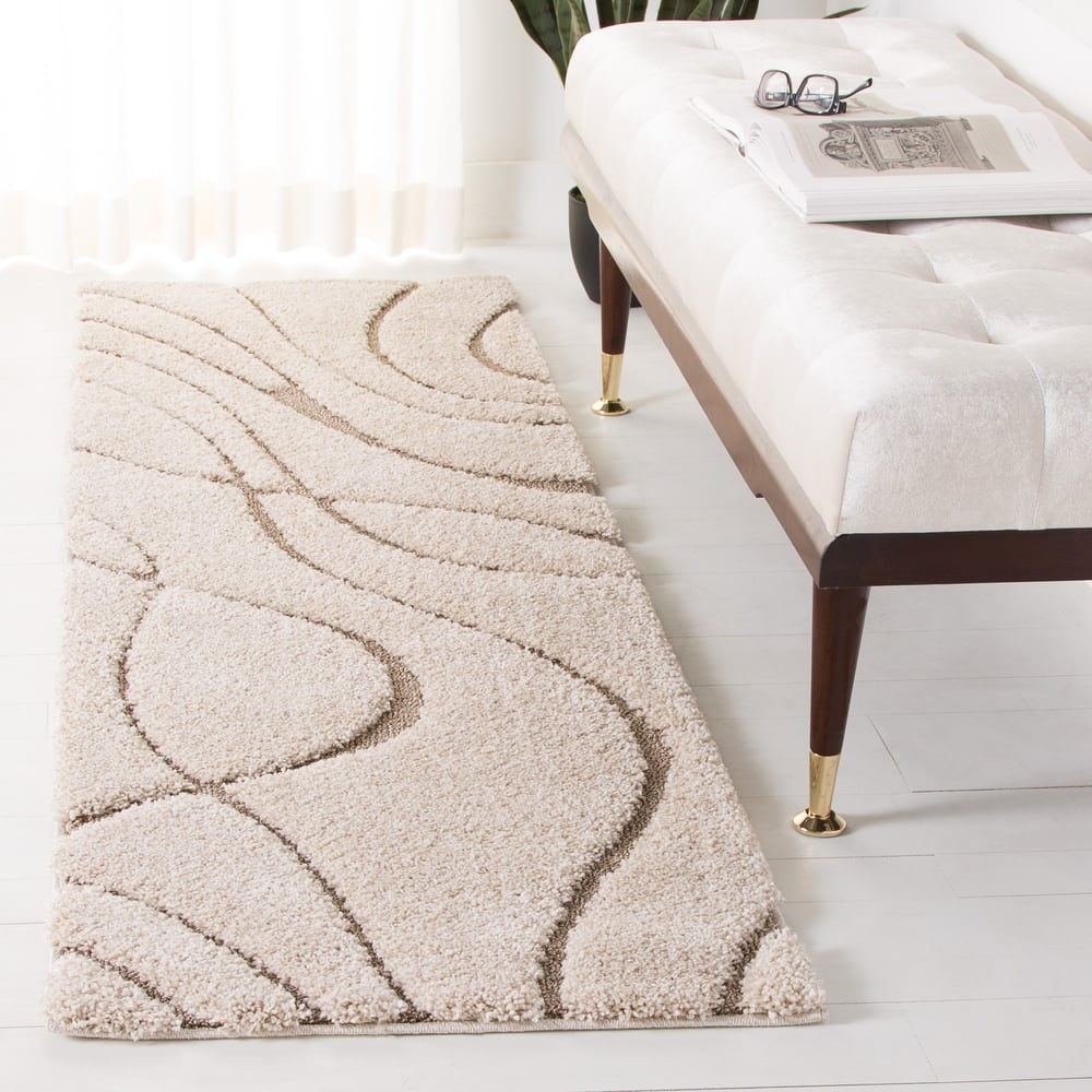 SAFAVIEH Florida Shag Staka Abstract Waves 1.2-inch Area Rug