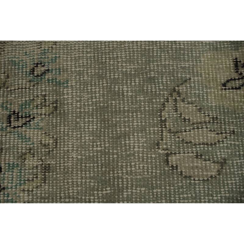 Hand Knotted Oriental 100% Wool Carpet Transitional Floral Green Anatolian Area Rug - 9' 5'' X 5' 6''