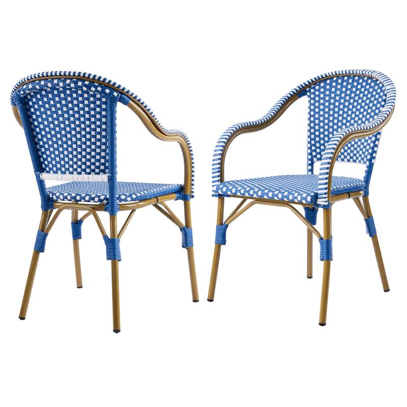 Christopher Knight Home - CaféBreeze Outdoor PE Wicker Dining Armchair with Aluminum Frame