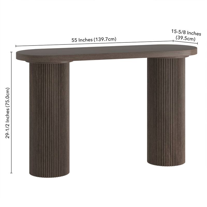 Isa 55" Wide Oval Fluted Console Table - 55" Wide