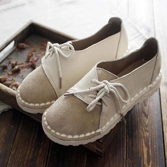 Casual all season shoes vintage round toe flats clearance