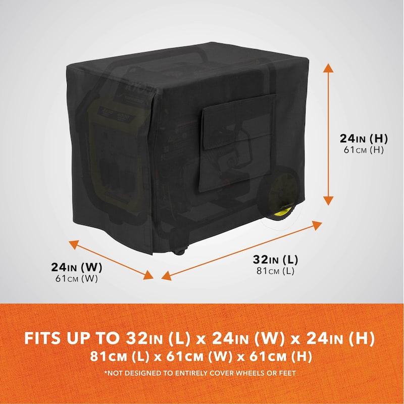 Modern Leisure Basics Outdoor Generator Cover, 32 in. L x 24 in. W x 24 in. H, Black - 32" x 24" x 24"