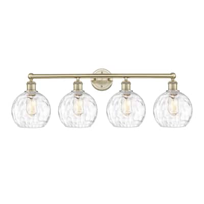 Innovations Lighting Athens Water Glass - 4 Light 35" Bath Vanity Light.