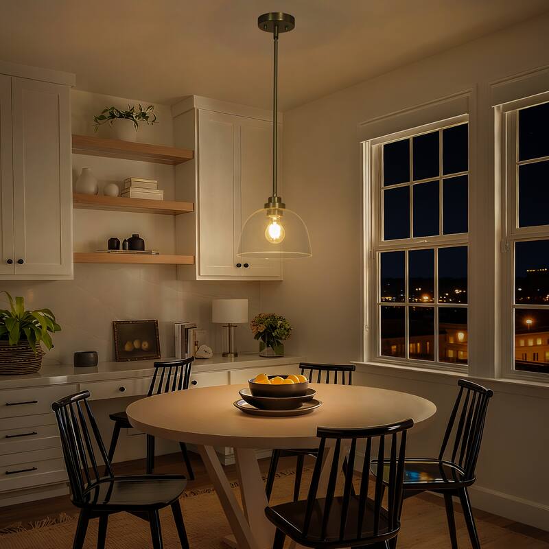 Starsky 1-Light Clear Glass Dome Pendant