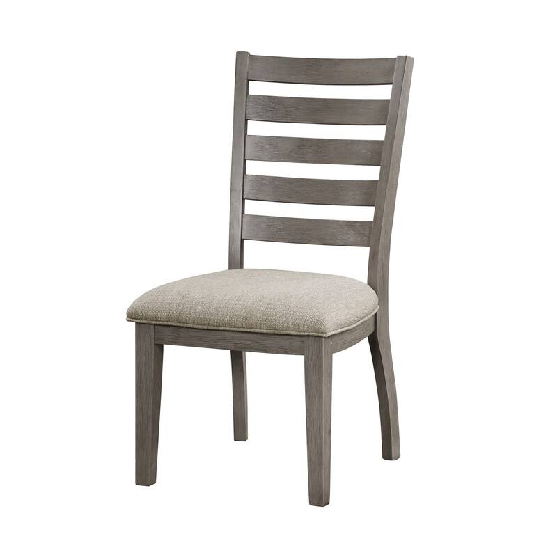 Gray/Beige Fabric Upholstered Wood Frame Dining Chair, Set of 2, Sturdy Dining Chair for Dining Rooms - 19