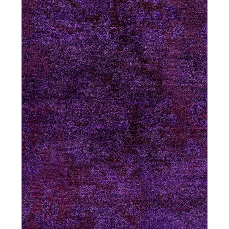 Overdyed One-of-a-Kind Hand-Knotted Area Rug - Purple - 9' 2" x 11' 10"