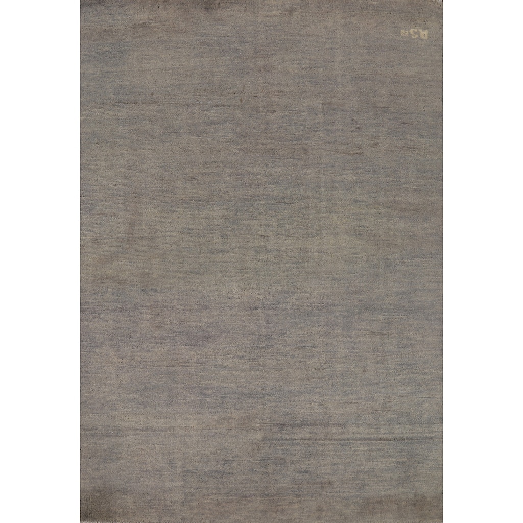Gray Modern Gabbeh Oriental Area Rug Handmade Wool Carpet - 4'10" x 6'5"