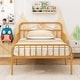 preview thumbnail 8 of 25, Twin Size Bed Frame with Headboard and Safety Side Guardrails-Black