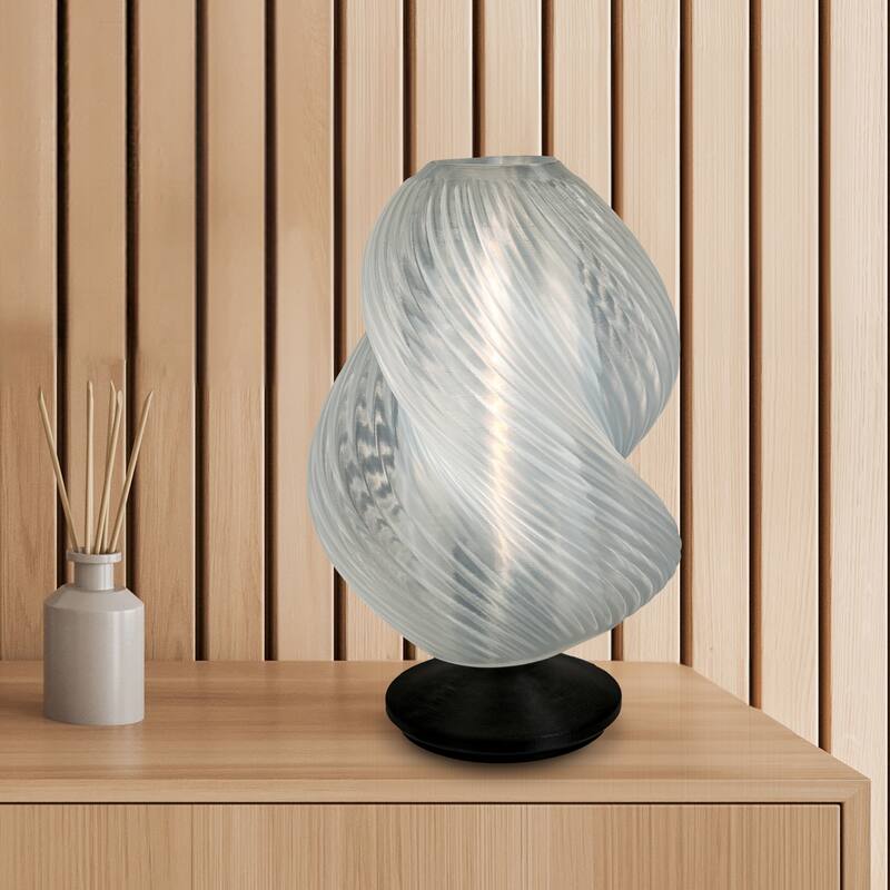 Vega 13.5" Mid-Century Coastal Plant-Based PLA 3D Printed Dimmable LED Table Lamp, by JONATHAN Y