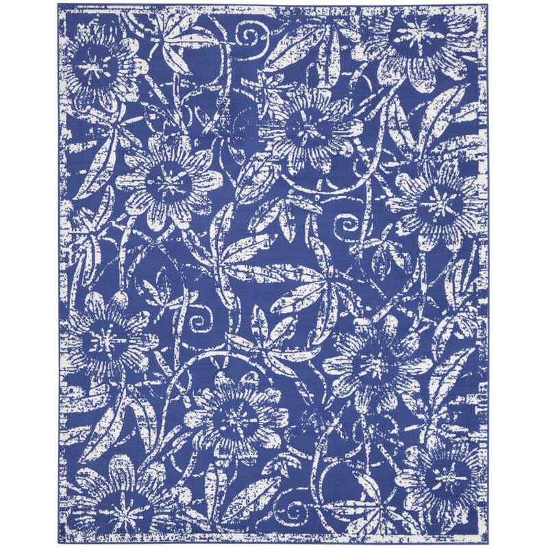 Gadi Power Loomed Distressed Floral Non Skid Stain Resistant Area Rug By HomeRoots - 138' X '100' X '0.39