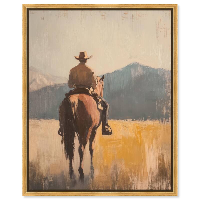 Long Ride Canvas by Art Remedy - Gold - 24" x 30"