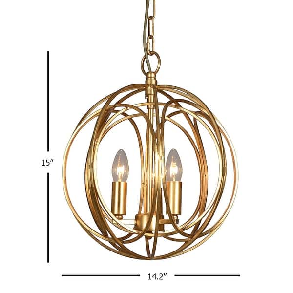 3 Light Orb Chandelier in Gold finish - Bed Bath & Beyond - 34678623