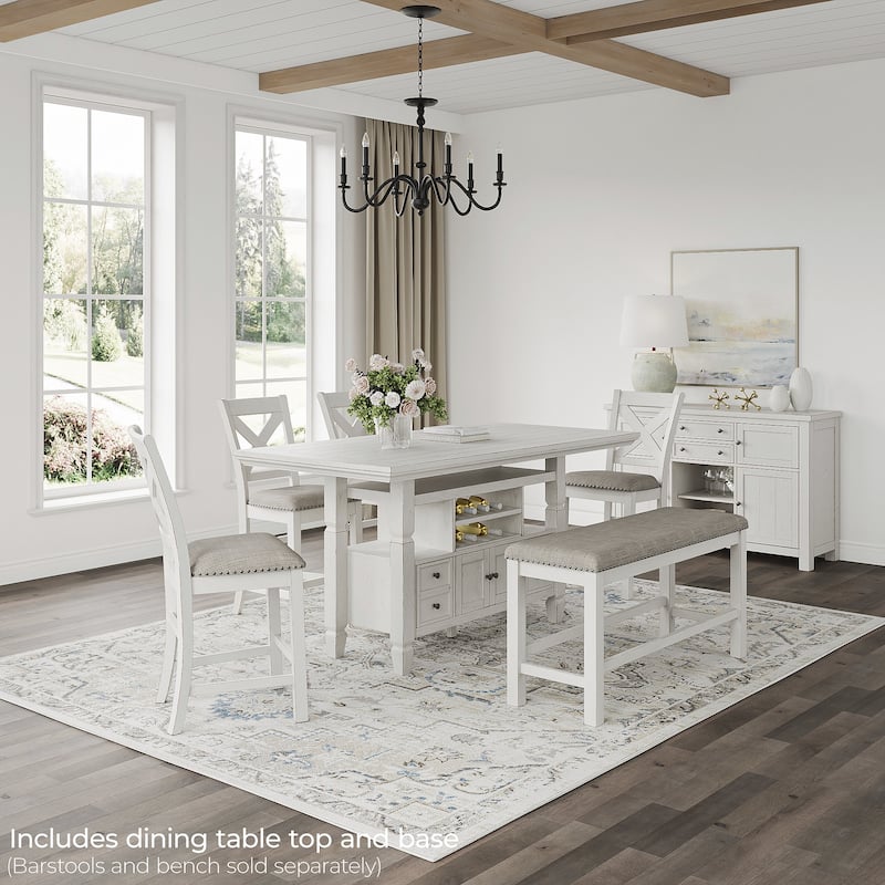 Signature Design by Ashley Robbinsdale White Counter Height Dining Table - 36"W x 72"D x 37"H
