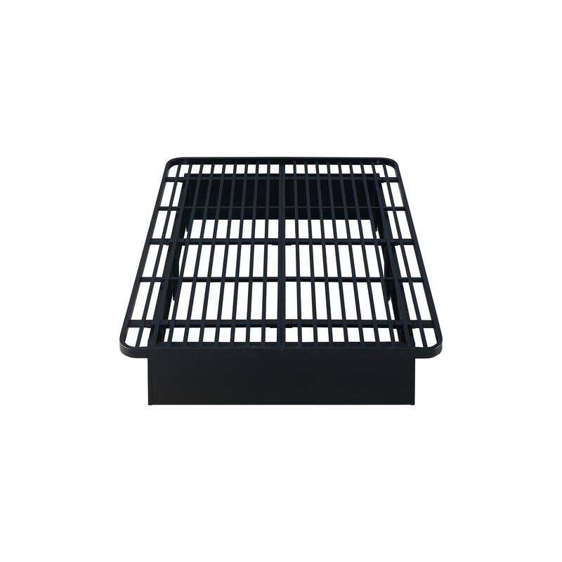 Queen/King-Size Metal Platform Bed Frame, 16-Inch Height, Black