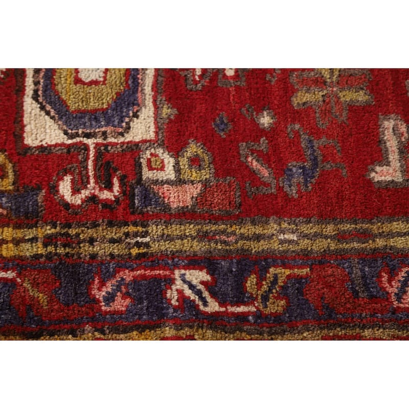 Handmade Vegetable Dye Heriz Persian Vintage Runner Rug - 3'6"x 10'8"