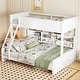 preview thumbnail 28 of 48, Twin XL / Full XL over Queen Bunk Bed with Open Cabinets and Charging Station, Storage Kids Bed Frame with Ladder