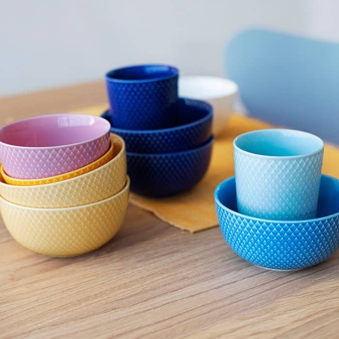 Lyngby Porcelæn Rhombe Color Bowl, Ø: 5.1"
