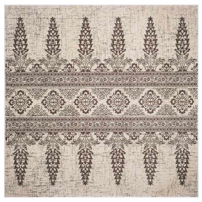 SAFAVIEH Evoke Gelinda Vintage Boho Rug - 6'7" Square - Ivory/Silver