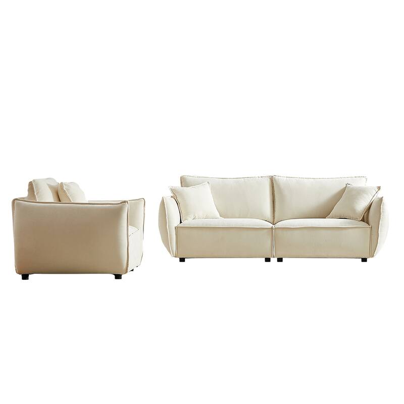 88" Modern Chenille Sofa with Extra 2 Pillows for Living Room
