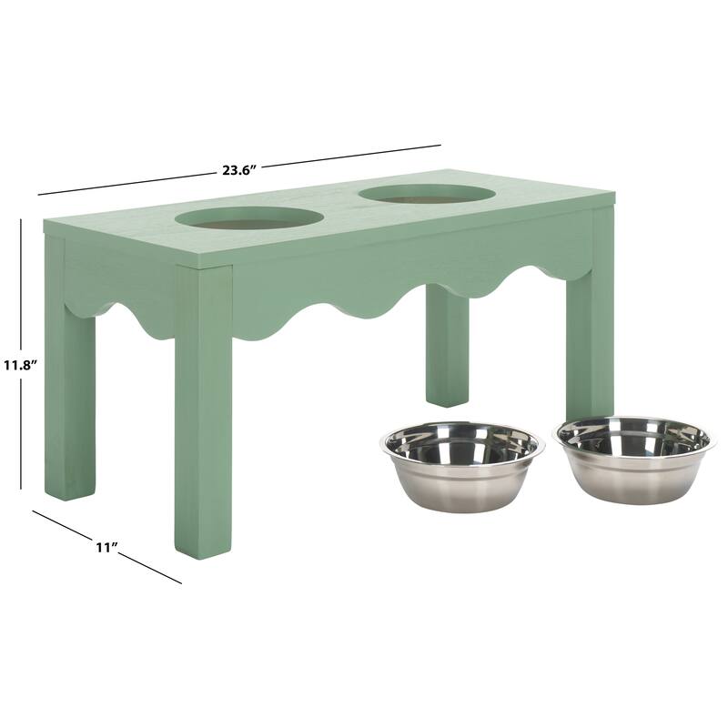 SAFAVIEH Lilith Raised Pet Feeder - 24"W x 11"D x 12"H