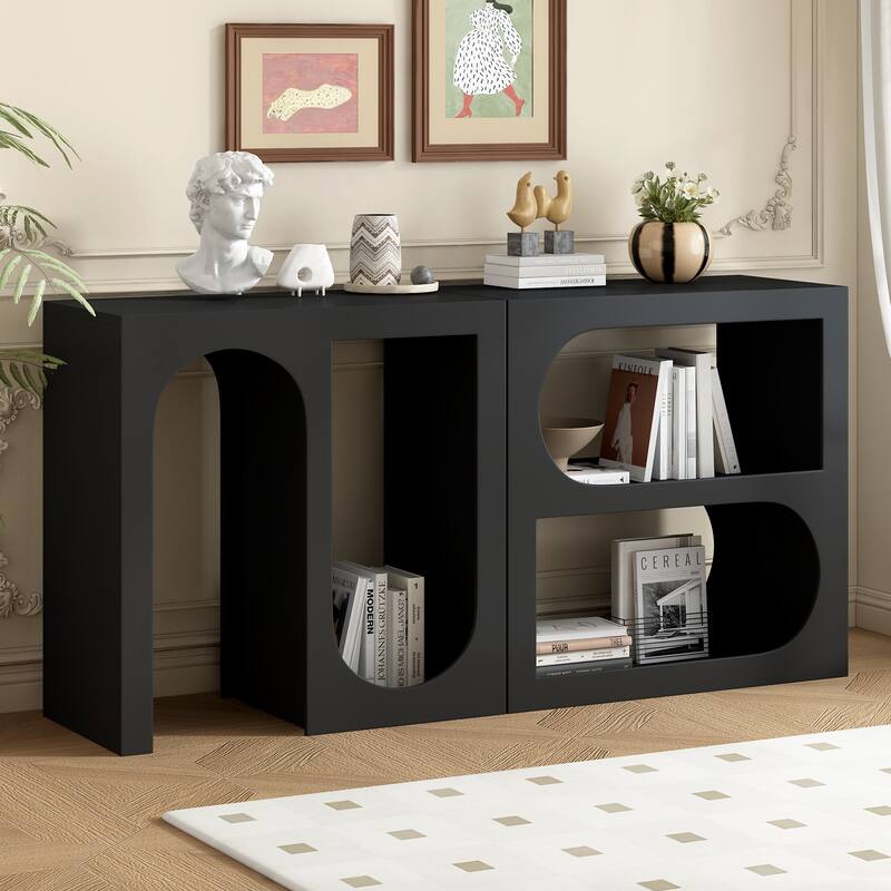 Modular Entryway Console Table with Rectangular Exterior