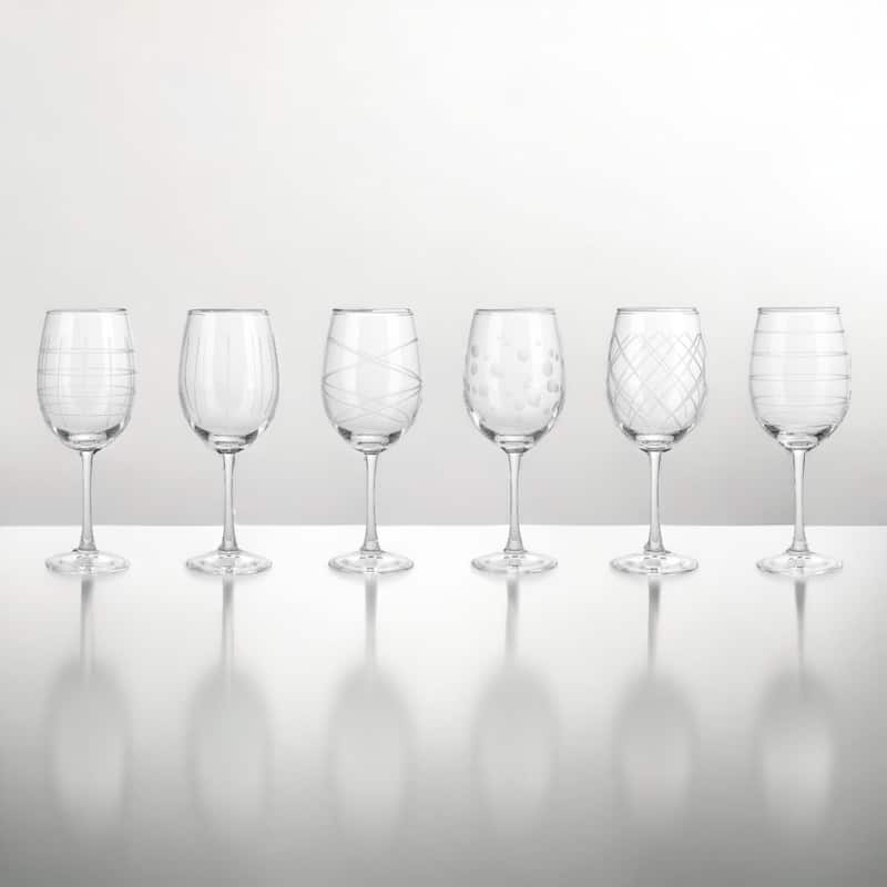 Fifth Avenue Crystal Medallion Wine Glasses Set of 6
