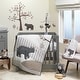preview thumbnail 5 of 3, Lambs & Ivy Woodland Forest Animals White/Gray Cotton Fitted Mini Crib Sheet