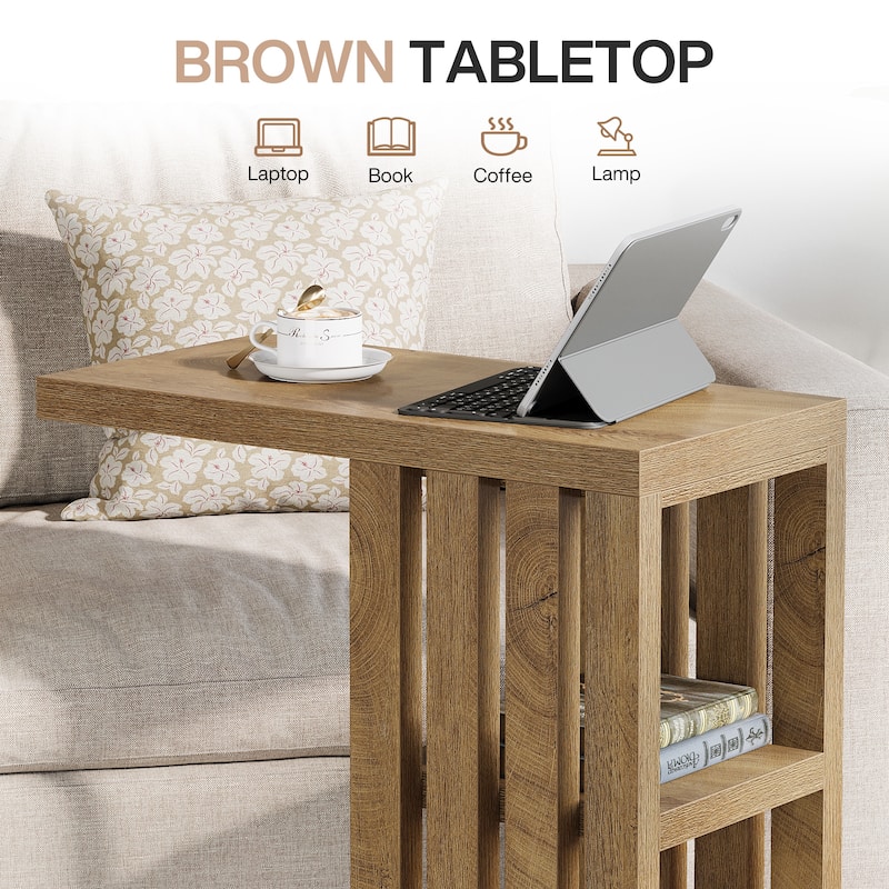 C Shaped End Table for Couch