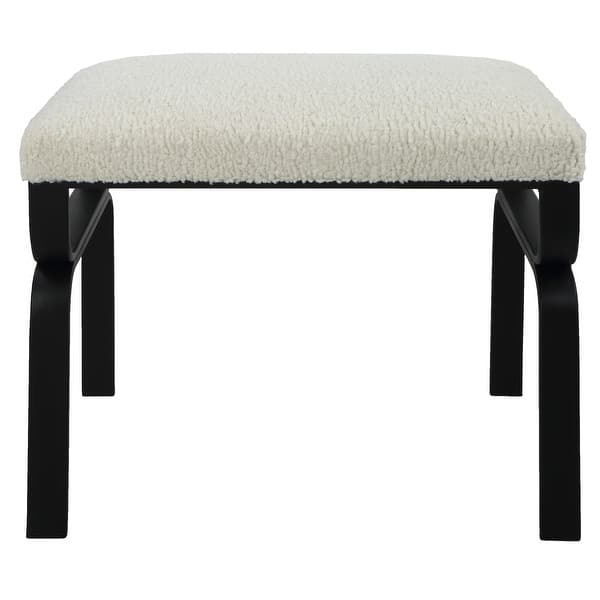 slide 2 of 7, Uttermost Diverge White Shearling Small Bench - 22.75 W X 18.75 H X 15.125 D (in)