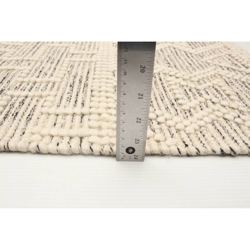 ECARPETGALLERY Braid weave Sienna Cream Wool Rug - 5'1 x 8'0