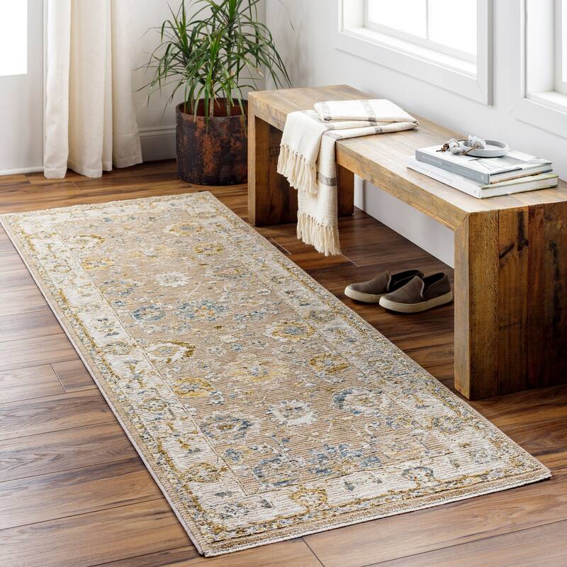 Livabliss Traditional Reina Medallion Area Rug - 2'7" x 10' - Tan