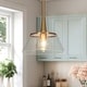 preview thumbnail 6 of 16, Mola Modern Gold 1-Light Seeded Glass Pendant Light for Kitchen Island Dining Room - D 9" x H 8"