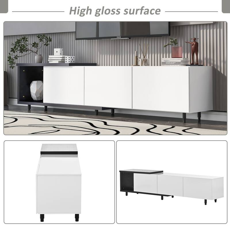 70.1''-100'' Modern Stylish Extendable TV Stand TV Cabinet for 80+inch TV