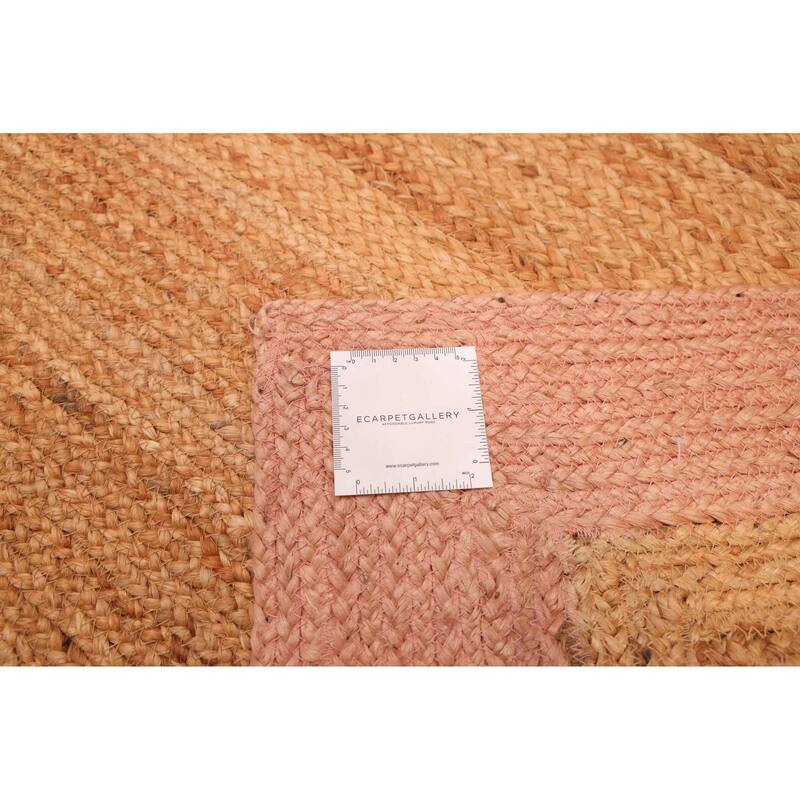 ECARPETGALLERY Braided Weave Palas Denizli Tan Jute Rug - 5'3 x 7'6