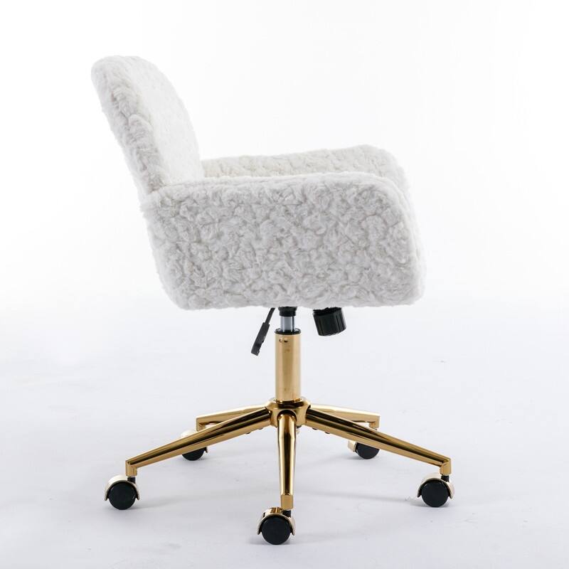 Office Chair Home Office Chair with 360°Swivel and Golden Metal Base