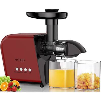 KOIOS Juicer, Masticating Slow Juicer Extractor with Reverse Function, Cold Press Juicer Machine with Quiet Motor