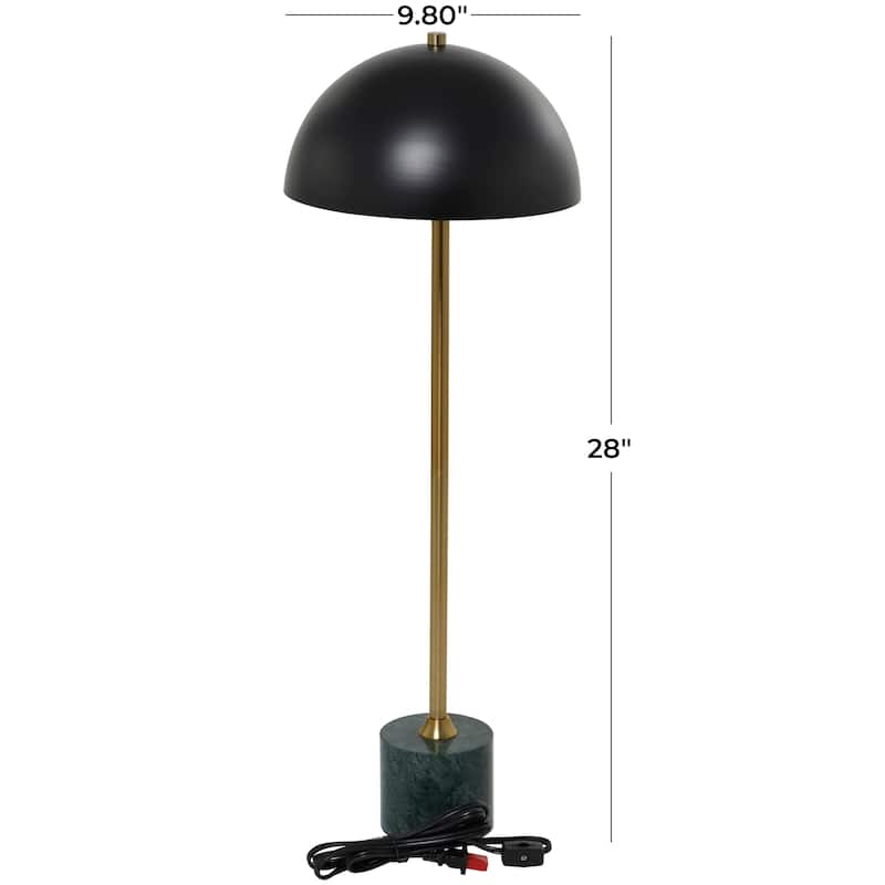 Metal Umbrella Style Table Lamp with Marble Base - 10"W x 10"L x 28"H