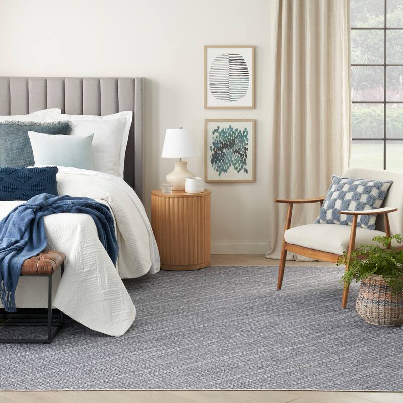 Nourison Washables Indoor only Grey Abstract Area Rug