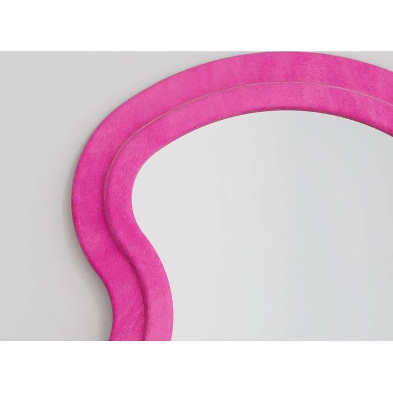 Flannel Full Length Wave rose Floor Mirror with Stand for Bedroom living room Hanging or Against The Wall