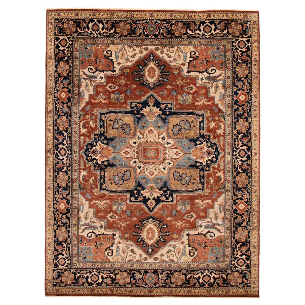 ECARPETGALLERY Hand-knotted Jules Sultane Dark Copper Wool Rug - 8'8 x 11'9
