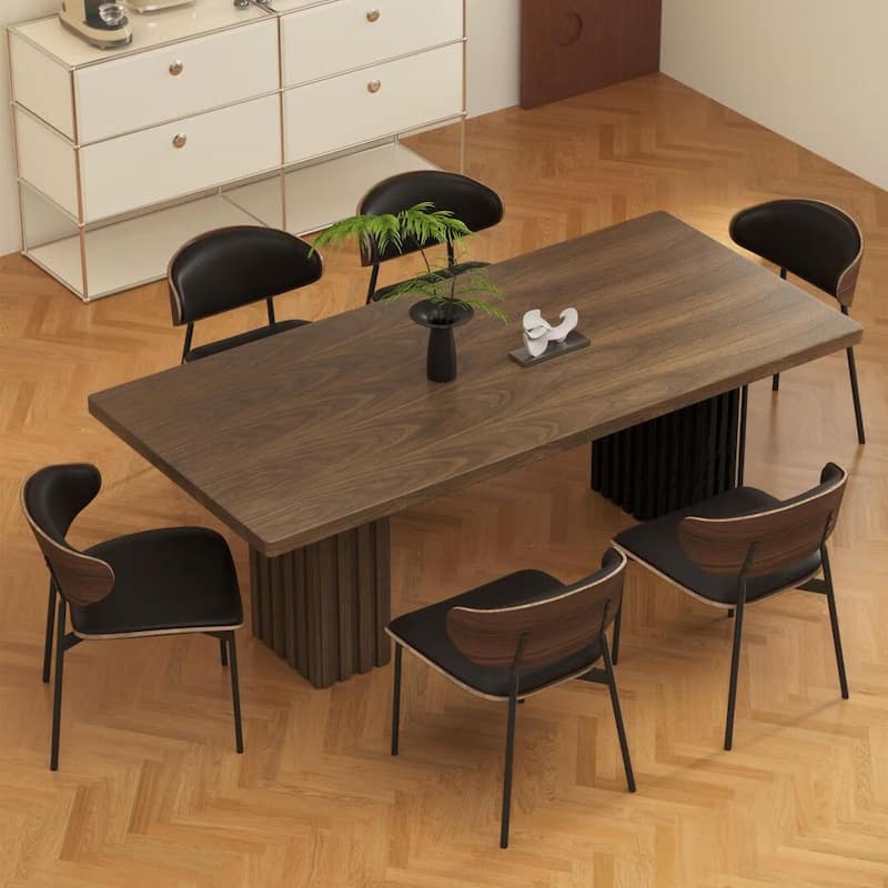 70.8" Modern Extra-Long Wooden Dining Table for 6-8 People, Rectangular Farmhouse Kitchen Table - 70.8" Wx35.4"Dx29.5"H