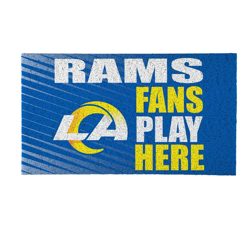 28 in. x 16 in. Los Angeles Rams "Fans Play Here" PVC Door Mat