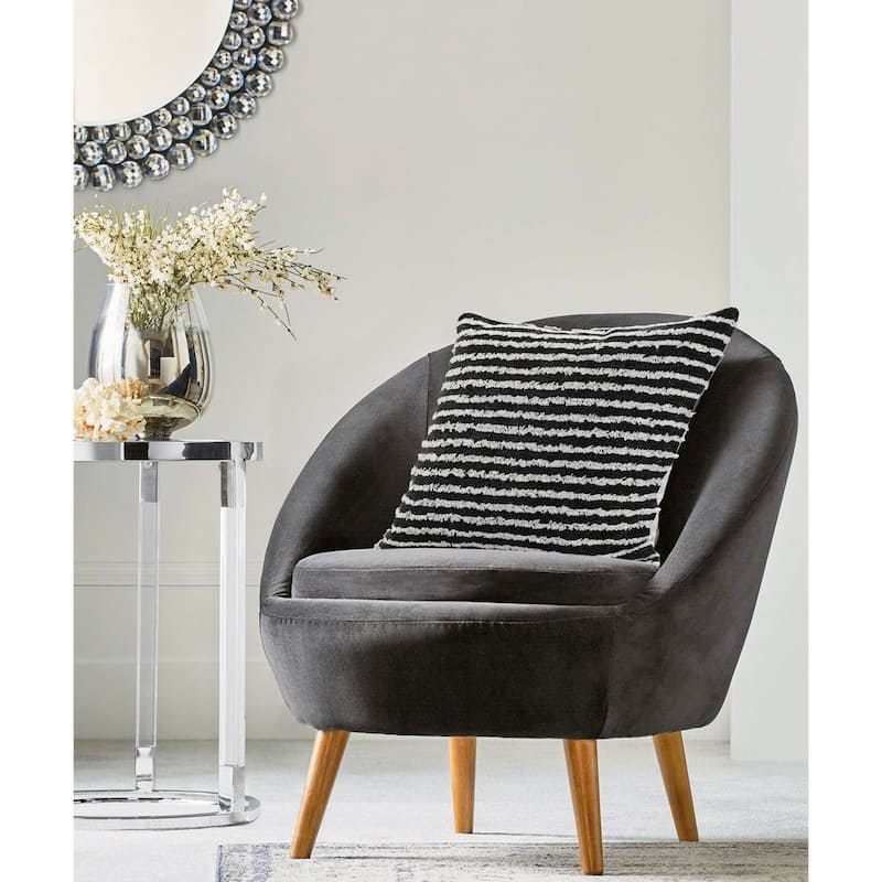 20" Black and Beige Wispy Ways Square Throw Pillow