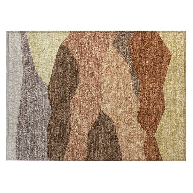 Machine Washable Indoor/ Outdoor Modern Dacono Chantille Rug