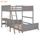 preview thumbnail 33 of 34, Pine Wood Bunk Bed with Desk and Drawers, Movable Lower Bed, Full-Length Guardrail