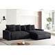 preview thumbnail 10 of 59, Transitional Luxe Upholstered Living Room Sectional 106.7 inch
